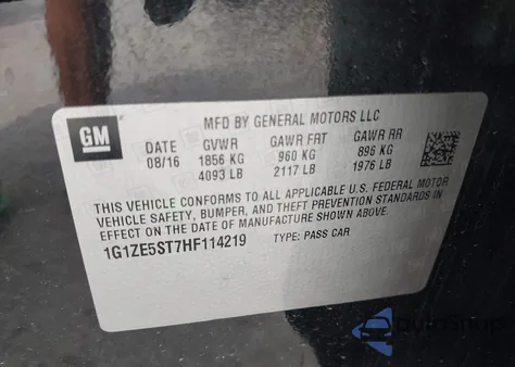 2017 Chevrolet Malibu 1Lt from USA, damaged, VIN 1G1ZE5ST7HF114219